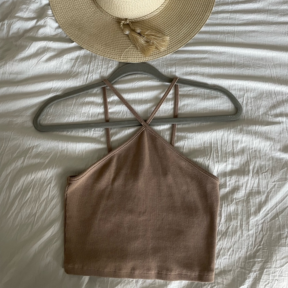 Beige Zara crop top